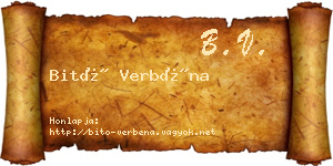 Bitó Verbéna névjegykártya